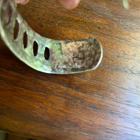 Sterling silver Art Deco, large cuff, handcrafted and signed – fabulous piece! - Picture 6 of 7